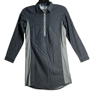 Kuhl Long Sleeve Kiley Shirt Dress Womens Size XS Grey Midi‎ Length Rolled Tab
